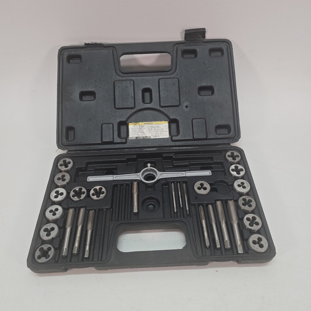 Pittsburgh Metric 40Pc Carbon Steel Tap & Die Set 35407 Incomplete with Case